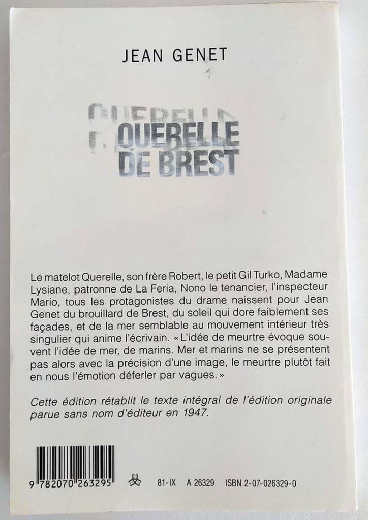 Querelle of Brest by Jean Genet